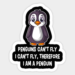 Penguins Can't Fly, I'm A Penguin Gift Sticker